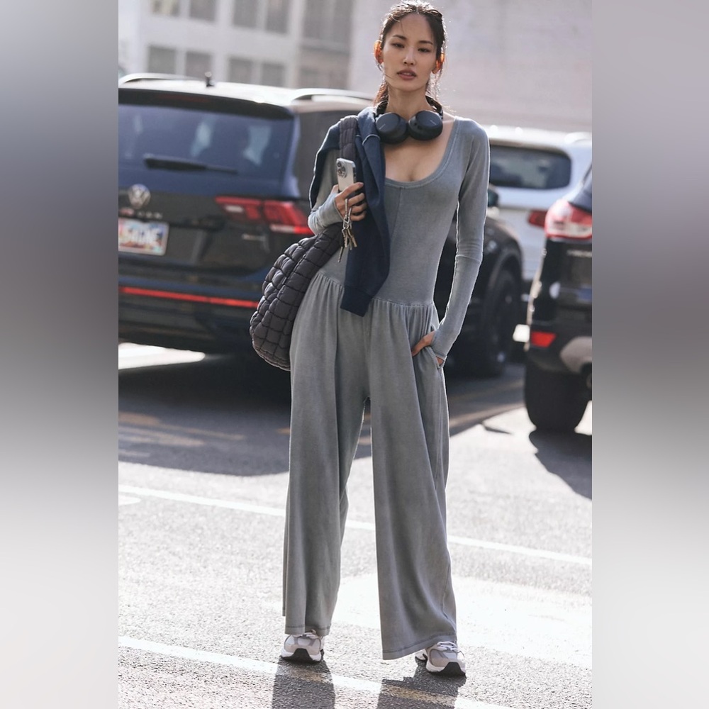 Free people Hot Shot Wide-Leg Onesie